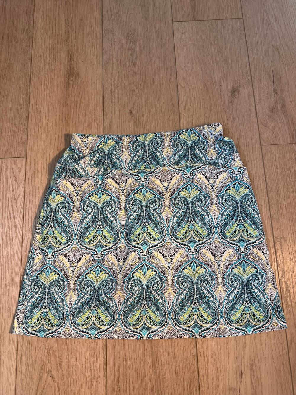 Coconut Row Palm Beqch Blue Paisley Skort Sz Small